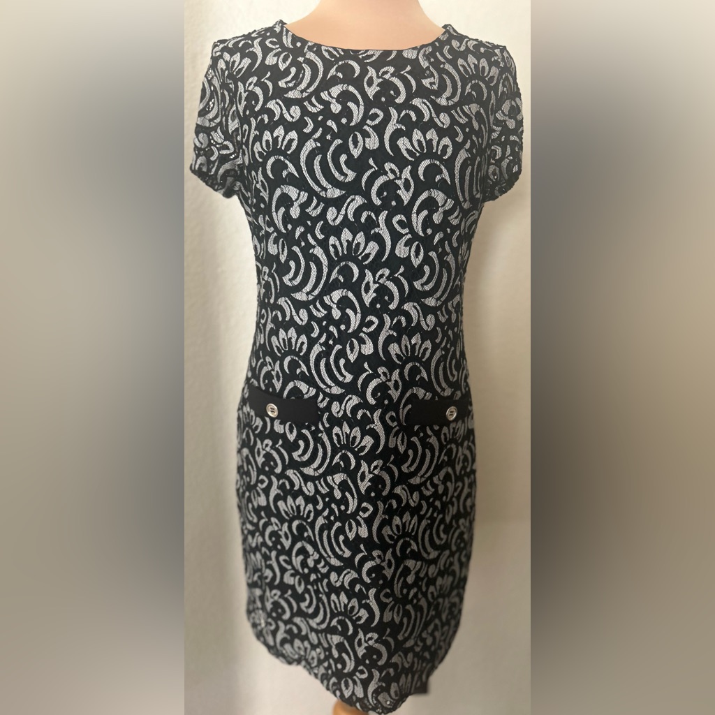 Tommy Hilfiger Black And White Sheath Mini Dress